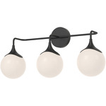 Nouveau Bathroom Vanity Light - Matte Black / Opal Matte