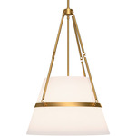 Oliver Pendant - Aged Gold / White Linen