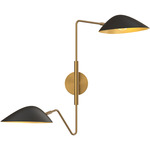 Oscar Double Wall Sconce - Aged Gold / Matte Black