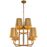 Plisse Chandelier - Aged Gold / Aged Gold