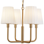 Plisse Chandelier - Aged Gold / Opal Matte