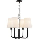 Plisse Chandelier - Matte Black / Opal Matte