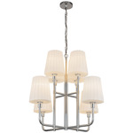 Plisse Chandelier - Chrome / Opal Matte