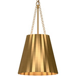 Plisse Tapered Pendant - Aged Gold / Aged Gold