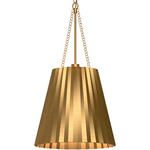 Plisse Tapered Pendant - Aged Gold / Aged Gold