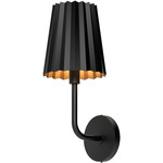 Plisse Wall Sconce - Matte Black / Matte Black