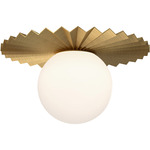 Plume Ceiling Light Fixture - Brushed Gold / Opal Matte