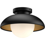 Rubio Semi Flush Ceiling Light - Matte Black / Opal Matte