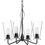 Salem Chandelier - Matte Black / Clear