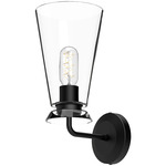 Salem Wall Sconce - Matte Black / Clear
