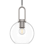 Soji Round Pendant - Brushed Nickel / Clear Glass