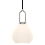 Soji Round Pendant - Brushed Nickel / Opal Matte Glass