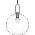 Soji Round Pendant - Brushed Nickel / Clear Glass