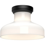 Westlake Semi Flush Ceiling Light - Matte Black / Glossy Opal