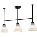 Westlake Linear Pendant - Matte Black / Glossy Opal