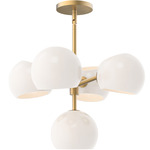 Willow Convertible Chandelier - Brushed Gold / Opal Matte