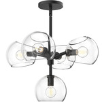 Willow Convertible Chandelier - Matte Black / Clear