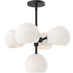 Willow Convertible Chandelier - Matte Black / Opal Matte