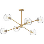 Willow Chandelier - Brushed Gold / Clear