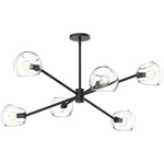 Willow Chandelier - Matte Black / Clear