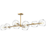 Willow Linear Pendant - Brushed Gold / Clear