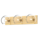 Willow Bathroom Vanity Light - Brushed Gold / Clear