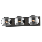 Willow Bathroom Vanity Light - Matte Black / Smoked Solid