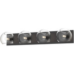 Willow Bathroom Vanity Light - Matte Black / Clear