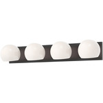 Willow Bathroom Vanity Light - Matte Black / Opal Matte