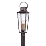 Parisian Square Post Lamp - Pewter / Frosted