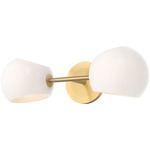 Willow Double Wall Sconce - Brushed Gold / Opal Matte