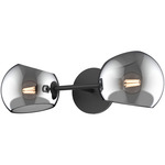 Willow Double Wall Sconce - Matte Black / Smoked Solid
