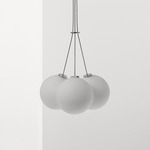 Glass 120 Cluster Chandelier - Brushed Aluminum / Matte Opal