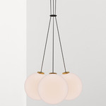 Glass 120 Cluster Chandelier - Brushed Brass / Matte Opal