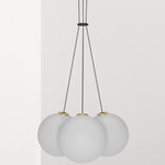 Glass 120 Cluster Chandelier - Brushed Brass / Matte Opal