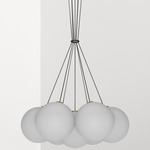 Glass 120 Cluster Chandelier - Brushed Brass / Matte Opal