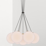 Glass 120 Cluster Chandelier - Brushed Brass / Matte Opal