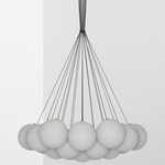 Glass 120 Cluster Chandelier - Brushed Brass / Matte Opal