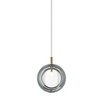 Lens Pendant - Brushed Gold / Clear