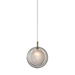 Lens Pendant - Brushed Gold / White