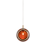 Lens Pendant - Brushed Gold / Amber