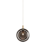 Lens Pendant - Brushed Gold / Smoke