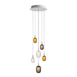 Metamorphosis Multi Light Pendant - White / Brushed Gold / Multicolor