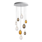 Metamorphosis Multi Light Pendant - White / Brushed Gold / Multicolor