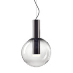 Phenomena Small Globe Pendant - Silver / Smoke Grey