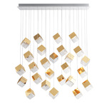 Pyrite Linear Pendant - Brushed Gold / Clear