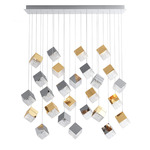 Pyrite Linear Pendant - Brushed Gold / Anthracite / Clear