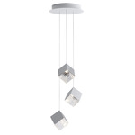 Pyrite Multi Light Pendant - White / Silver