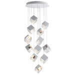 Pyrite Multi Light Pendant - White / Silver