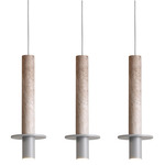 Meta Linear Three Light Pendant - White / White